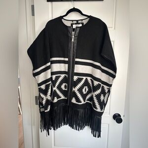 BCBGeneration Black and White Fringe Jacket